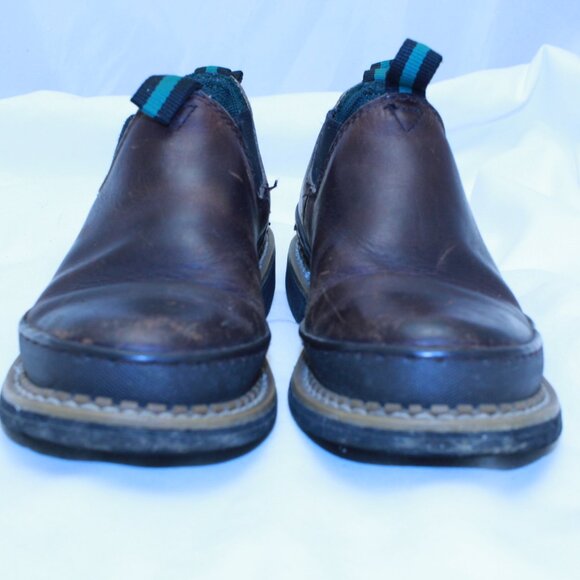 Georgia Romeo Kids Size 5M Brown Leather ROMEO Low Chelsea Pull On Work Boots - Picture 15 of 16